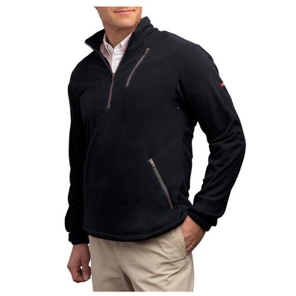 SCOTTeVEST Fleece 1/4 Zip Utility Black TEC Multiple Pocket Mens Jacket XL - Picture 1 of 6